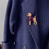 Animal Large Rhinestone Dog Pin Brooch