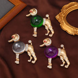 Animal Large Rhinestone Dog Pin Brooch