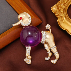 Animal Large Rhinestone Dog Pin Brooch