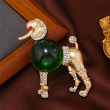 Animal Large Rhinestone Dog Pin Brooch