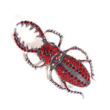 Beetles Enamel Pin Rhinestone Bugs Brooch Scarf Bag Clip