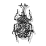 Beetles Enamel Pin Rhinestone Bugs Brooch Scarf Bag Clip