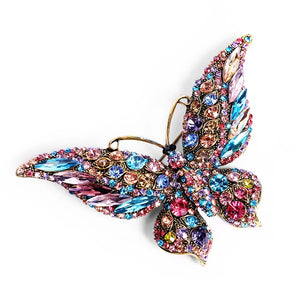 Big Butterfly Crystal Pin Brooch for Women Party Banquet Rhinestone Pin