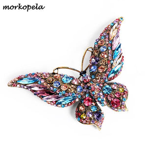 Big Butterfly Crystal Pin Brooch for Women Party Banquet Rhinestone Pin