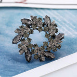 Big Flower Crystal Brooch For Women Bouquet Rhinestone Brooches And Pins