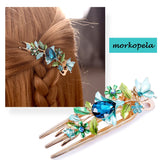Enamel Flower Hair Claw Jewelry Crystal Hair Clip