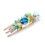 Enamel Flower Hair Claw Jewelry Crystal Hair Clip