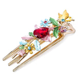 Enamel Flower Hair Claw Jewelry Crystal Hair Clip