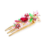 Enamel Flower Hair Claw Jewelry Crystal Hair Clip