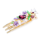 Enamel Flower Hair Claw Jewelry Crystal Hair Clip