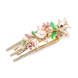 Enamel Flower Hair Claw Jewelry Crystal Hair Clip