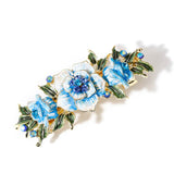Vintage Flower Hair Clip Rose Rhinestone Pin Barrettes Women Banquet Accessories