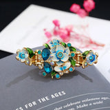 Enamel Hair Claw Flower Rhinestone Hair Clip for Women