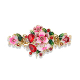 Enamel Hair Claw Flower Rhinestone Hair Clip for Women