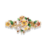 Enamel Hair Claw Flower Rhinestone Hair Clip for Women