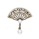 Vintage Morkopela Fan Enamel Pin Brooch