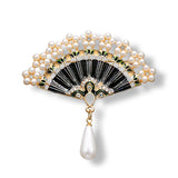 Vintage Morkopela Fan Enamel Pin Brooch