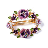 Vintage Rhinestone Flower Barrettes Hair Clip