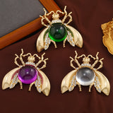 Morkopela Insect Brooches Bee Round Resin Brooch Pin Winter