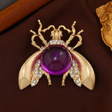 Morkopela Insect Brooches Bee Round Resin Brooch Pin Winter