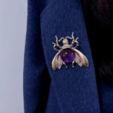 Morkopela Insect Brooches Bee Round Resin Brooch Pin Winter