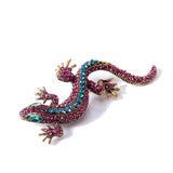 Lizard Rhinestone Brooch Pin Vintage Metal Brosch