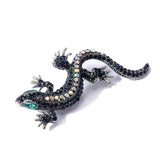 Lizard Rhinestone Brooch Pin Vintage Metal Brosch