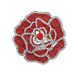 Rhinestone Camellia Blossom Brooch Exaggerated Flower Jewelry