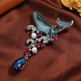 Rhinestone Dolphin Whale Brooch Pin for Women Unisex