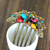 Peacock Hair Comb Clip Rhinestone Hairpin Hair Accessory