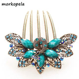 Peacock Hair Comb Clip Rhinestone Hairpin Hair Accessory