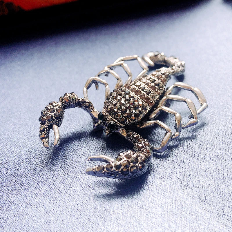 Vintage Rhinestone Brooch Pin for Women Crystal Scarf Clip