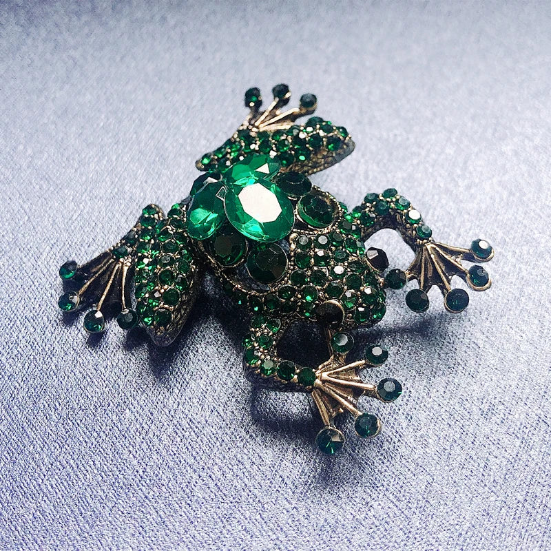 Vintage Rhinestone Brooch Pin for Women Crystal Scarf Clip