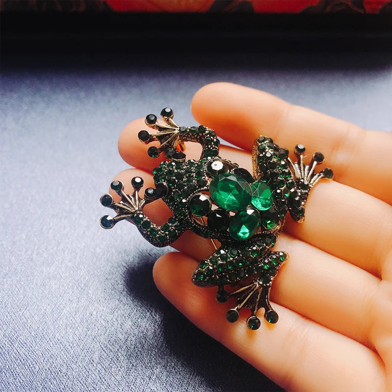 Vintage Rhinestone Brooch Pin for Women Crystal Scarf Clip