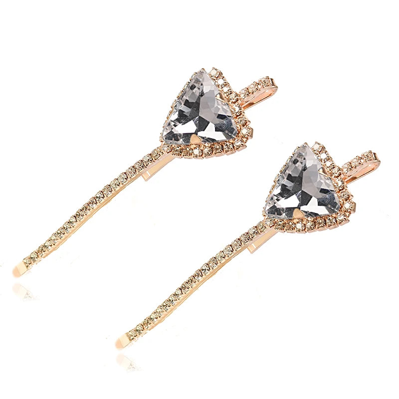 Triangle Crystal Hairpin Rhinestone Hair Clip Banquet Hair Pins Jewelry