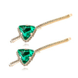 Triangle Crystal Hairpin Rhinestone Hair Clip Banquet Hair Pins Jewelry
