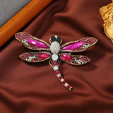 Vintage Dragonfly Brooch Crystal Insect Pin Women's Party Banquet Pin