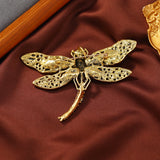 Vintage Dragonfly Brooch Crystal Insect Pin Women's Party Banquet Pin