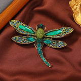 Vintage Dragonfly Brooch Crystal Insect Pin Women's Party Banquet Pin