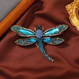 Vintage Dragonfly Brooch Crystal Insect Pin Women's Party Banquet Pin