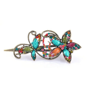 Vintage Flower Hair Clip Metal Hair Claw Crab Big Women Banquet Hair Accessories
