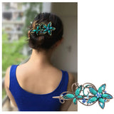 Vintage Flower Hair Clip Metal Hair Claw Crab Big Women Banquet Hair Accessories