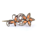 Vintage Flower Hair Clip Metal Hair Claw Crab Big Women Banquet Hair Accessories