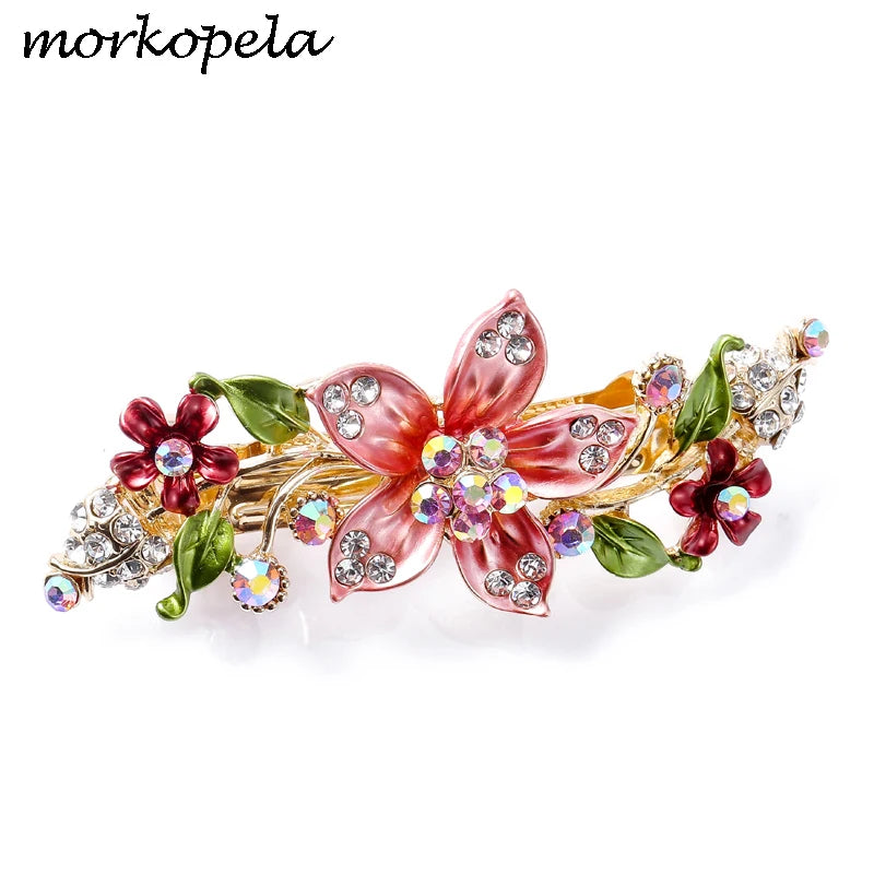 Vintage Flower Hair Jewelry Rhinestone Hair Accessories For Women
