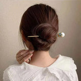 Vintage Simulated Pearl Hair Sticks Bride Crystal Rhinestone Head Wear Clip