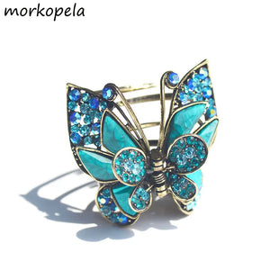 Vintage Butterfly Hair Clip Rhinestone Hair Claw Crab Women Banquet