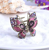 Vintage Butterfly Hair Clip Rhinestone Hair Claw Crab Women Banquet