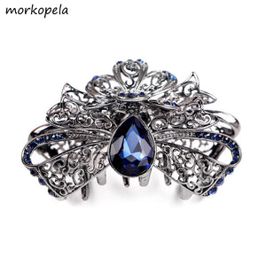 Morkopela Crystal Hair Clip Claw Flower Banquet Hair Accessories