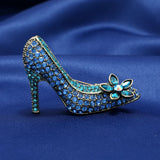 Morkopela Women Rhinestone High Heel Shoes Brooch Pin Collections