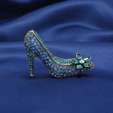 Morkopela Women Rhinestone High Heel Shoes Brooch Pin Collections